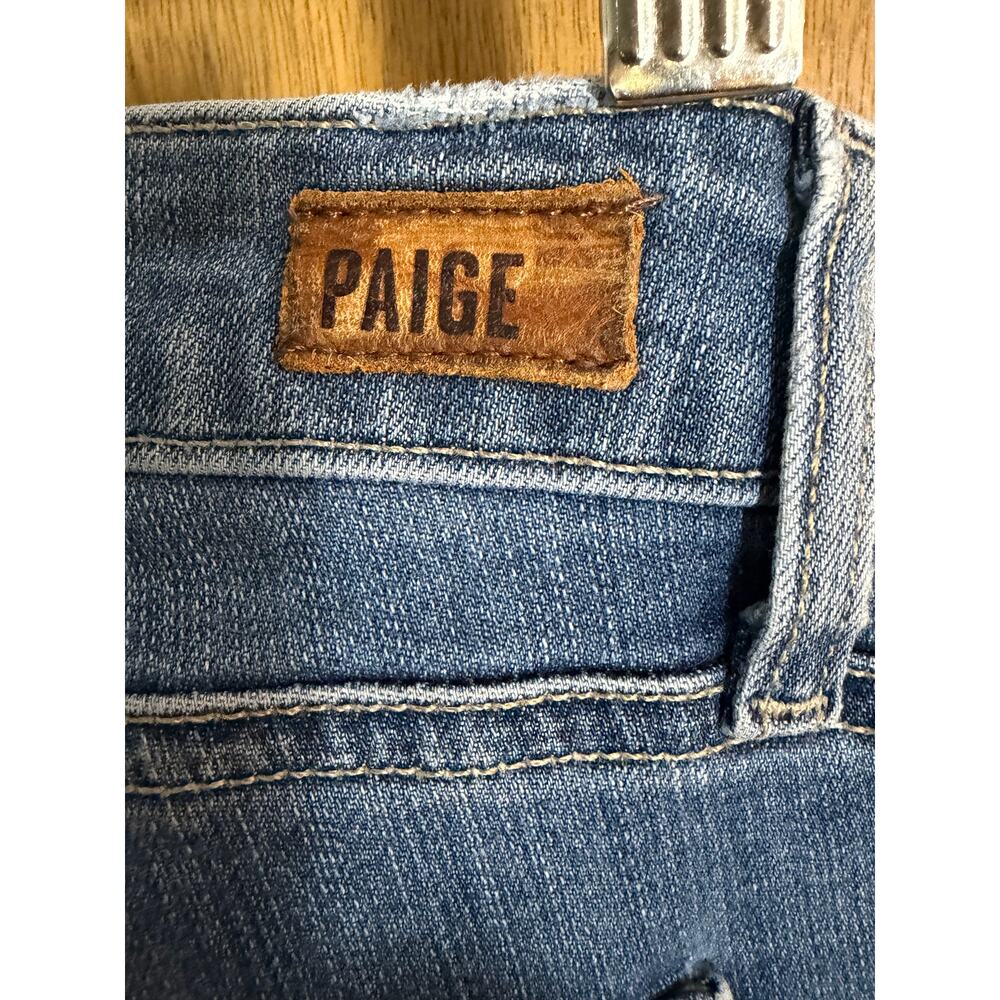PAIGE Verdugo Crop Skinny Jeans Nathan Destructed Distressed Stretch Denim 29 - Picture 7 of 9